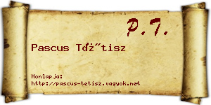 Pascus Tétisz névjegykártya